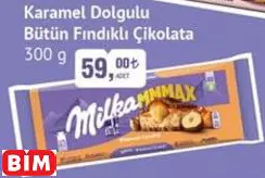 MİLKA KARAMEL DOLGULU BÜTÜN FINDIKLI ÇİKOLATA